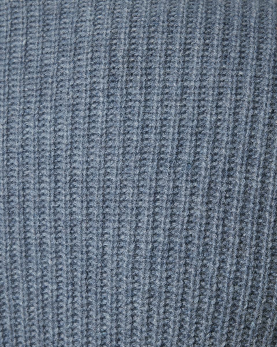 Heavyweight chunky knit with contrast cable knit design, Denim, hi-res